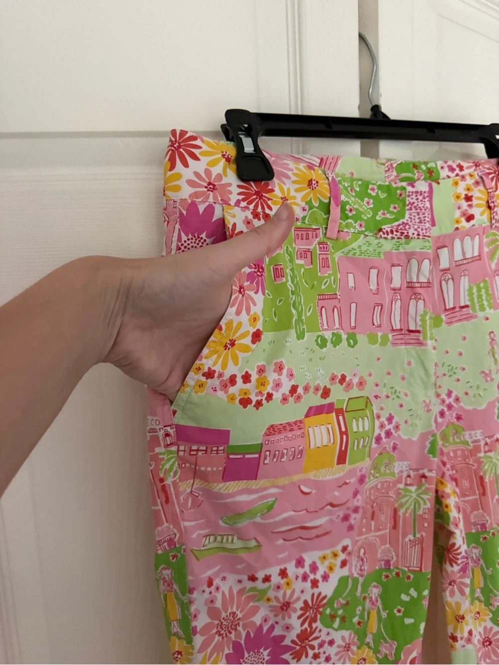 Vintage Lilly Pulitzer Negresco World Multicolor Cropped Pant Pastel Size 10